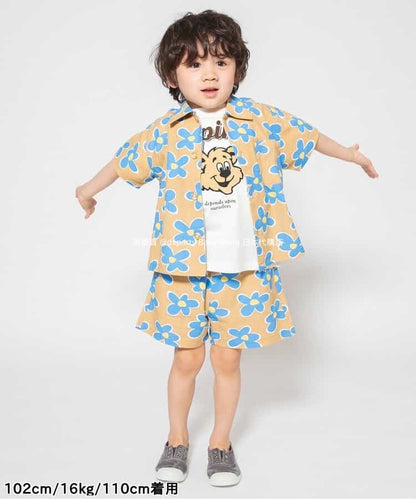 Japanese children's clothing BREEZE printed tops 80-140cm boys/girls summer TOPS 