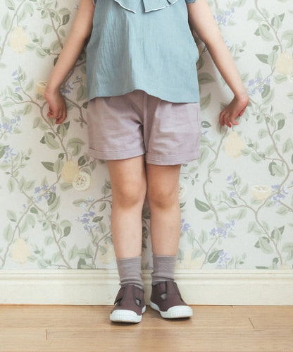 日本童裝 BE#AMS mini 刺繡荷葉邊上衣短褲兩件套裝 90-150cm 男童款 夏季 TOPS PANTS