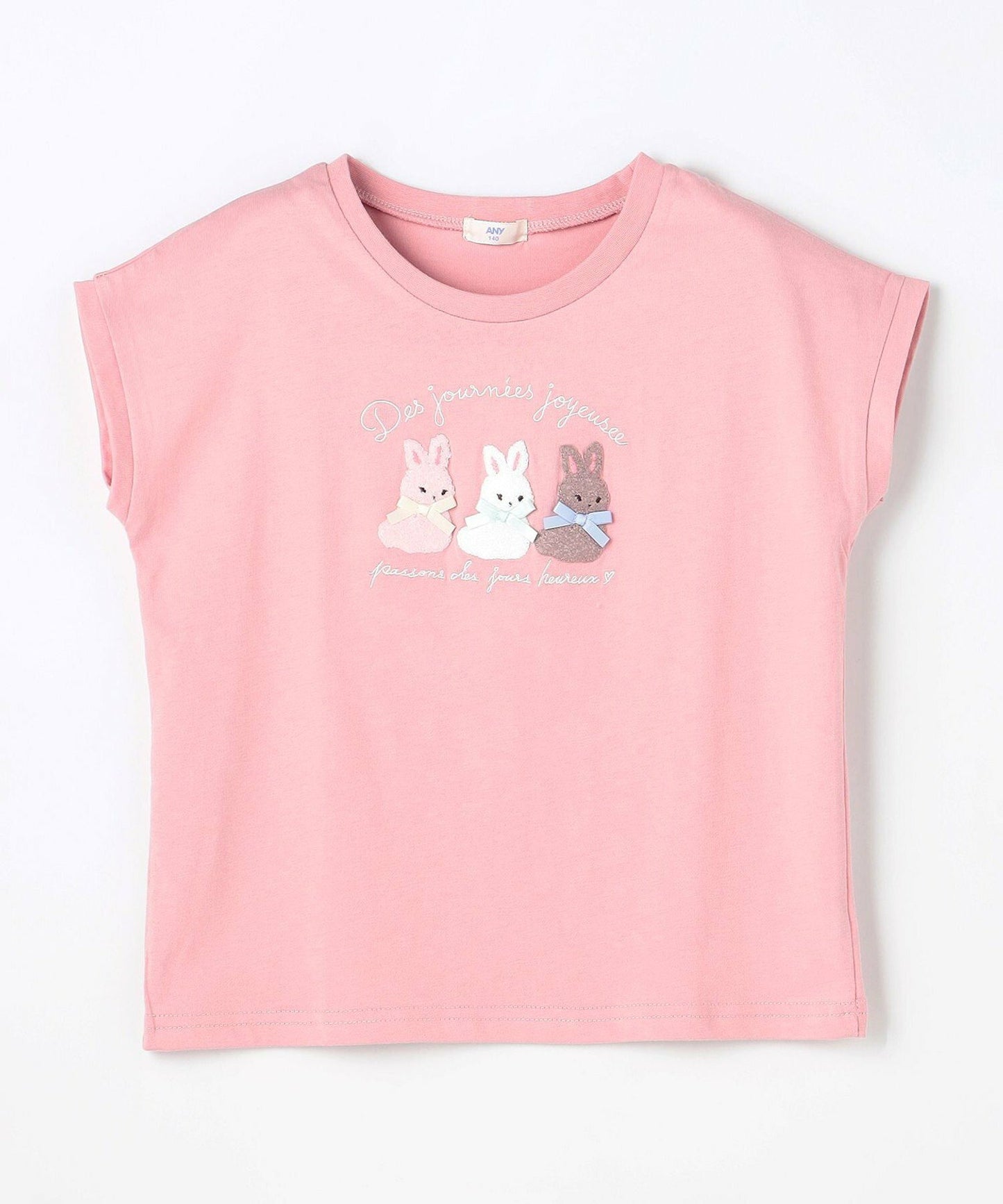 日本童裝 aF#a325 接觸冷感 毛毛印花上衣 90-150cm 女童款 夏季 TOPS