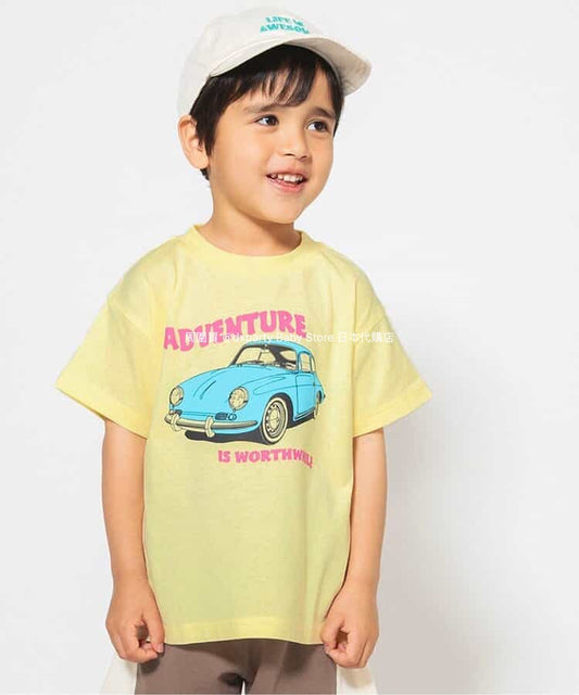Japanese children's clothing BREEZE printed tops 80-140cm boys/girls summer TOPS 