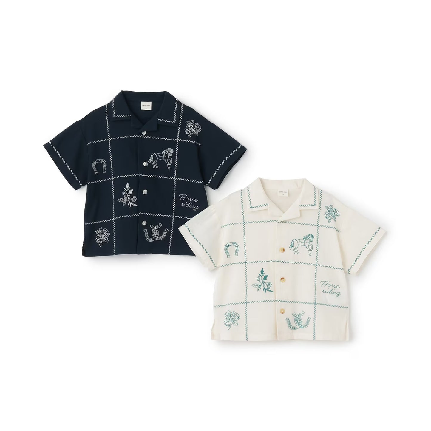 日本童裝 pe#main 印度棉圖案刺繡襯衫 80-130cm 男童款 夏季 TOPS