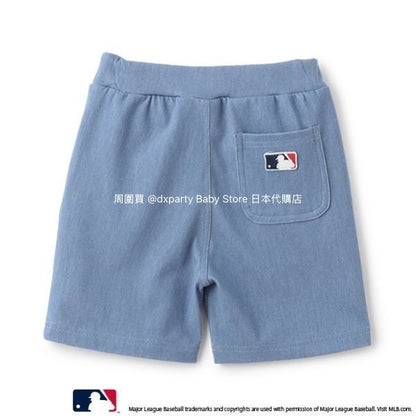 Japanese children's clothing pe#main x MLB logo embroidered shorts 80-130cm boys' summer PANTS 