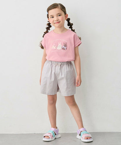 日本童裝 aF#a325 接觸冷感 毛毛印花上衣 90-150cm 女童款 夏季 TOPS