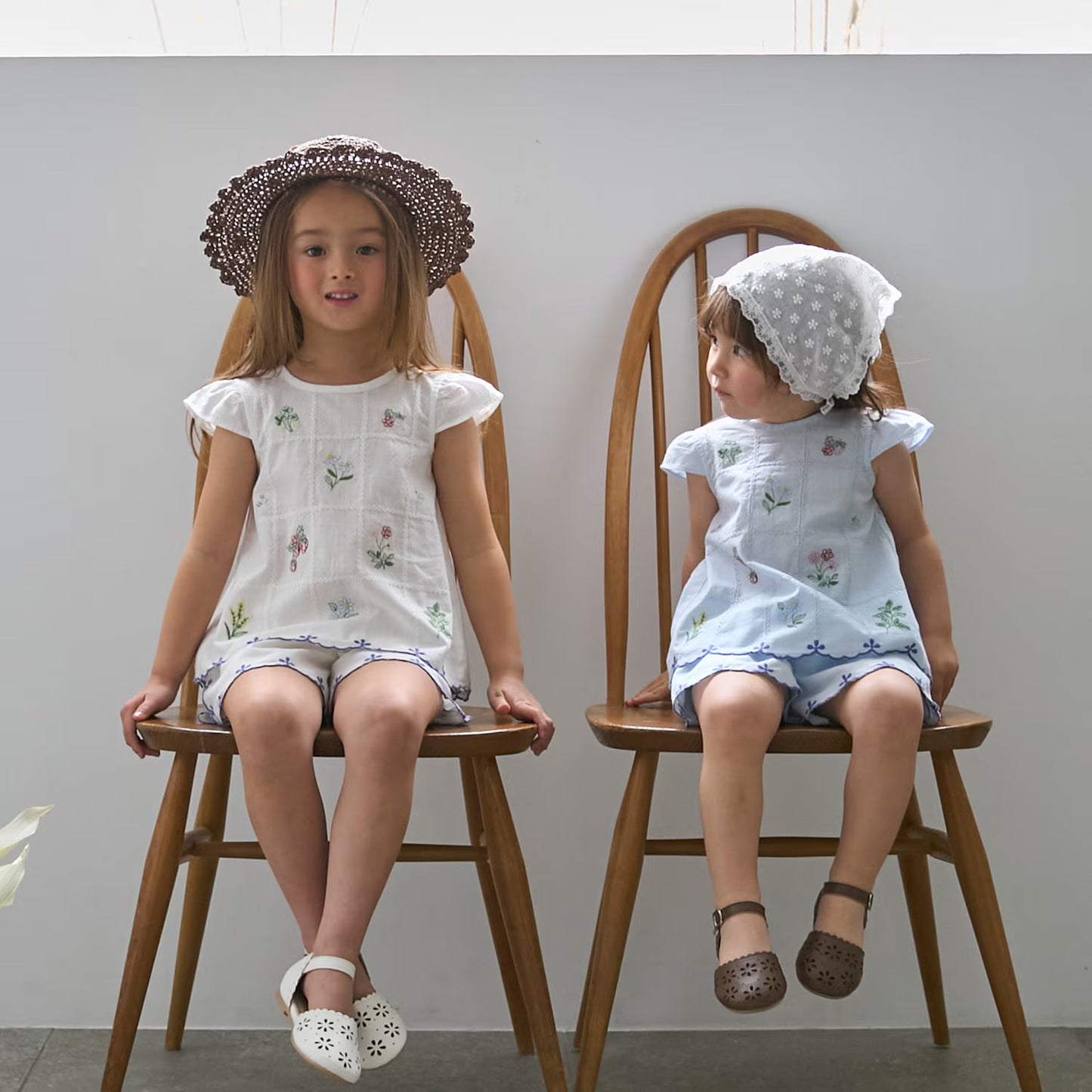 日本童裝 pe#main 達尼卡爾刺繡兩件套裝 80-130cm 女童款 夏季 TOPS PANTS