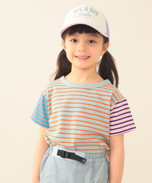 日本童裝 BE#AMS mini 條紋短袖上衣 90-140cm 女童款 夏季 TOPS
