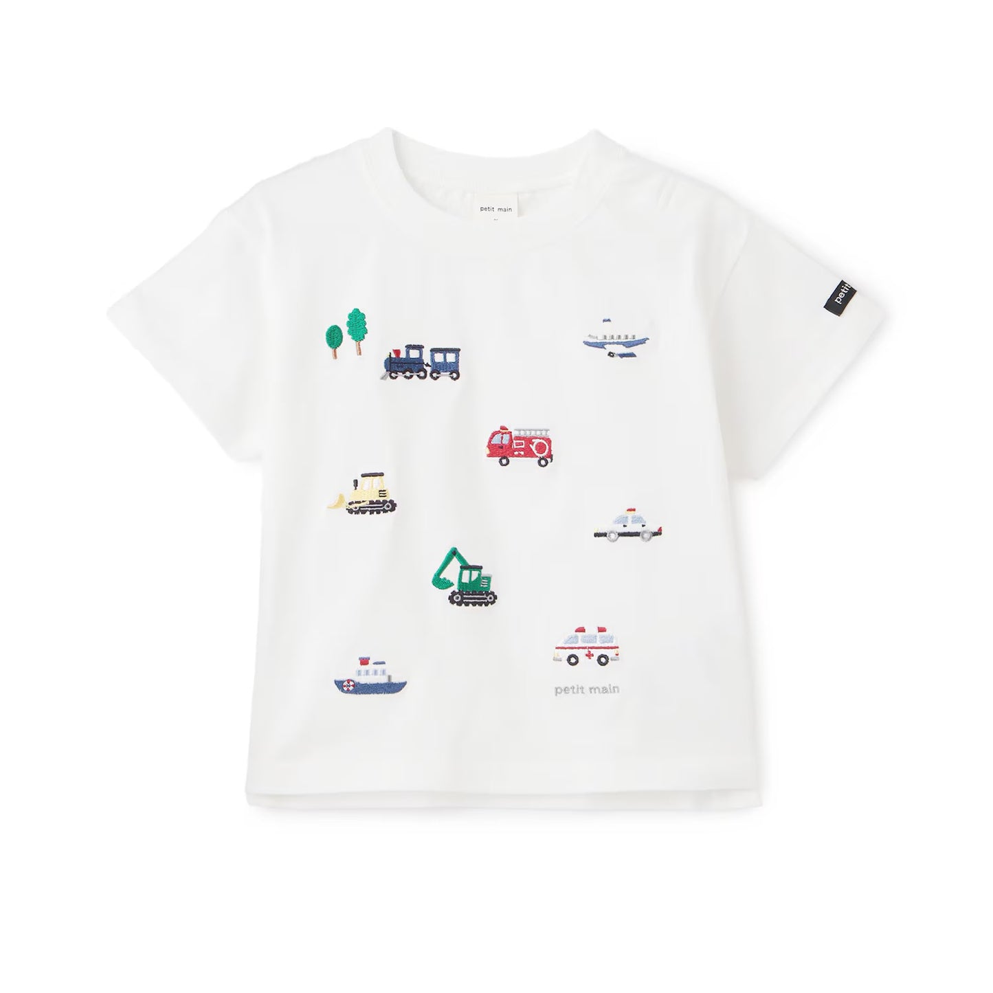 日本童裝 pe#main 接觸冷感 工作車刺繡短袖上衣 80-130cm 男童款 夏季 TOPS