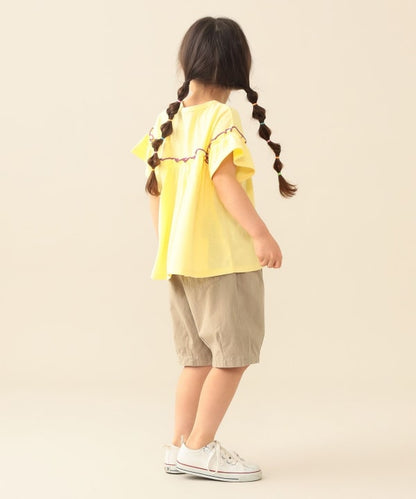 日本童裝 BE#AMS mini 防UV 吸水速乾 荷葉邊上衣 90-130cm 女童款 夏季 TOPS