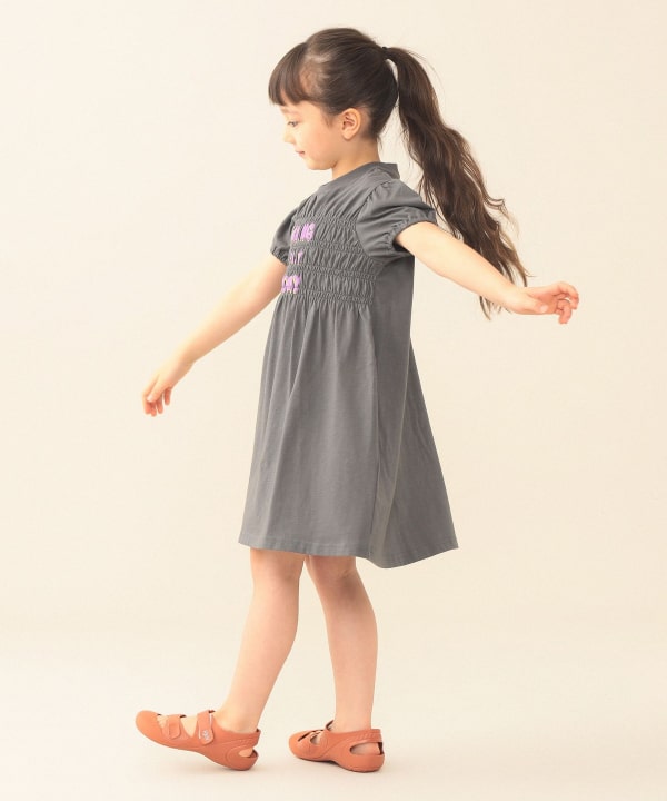 日本童裝 BE#AMS mini  抽皺收腰連身裙 90-140cm 女童款 夏季 DRESSES