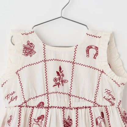 日本童裝 pe#main 印度棉圖案刺繡兩件套裝 70-80cm 女童款 初生嬰兒 夏季 DRESSES PANTS