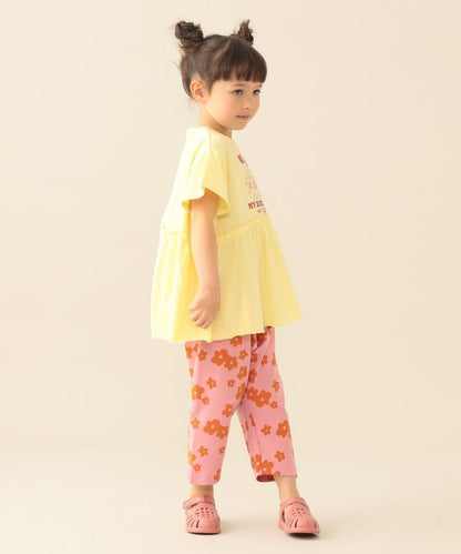 日本童裝 BE#AMS mini 印花皺褶上衣 90-140cm 女童款 夏季 TOPS