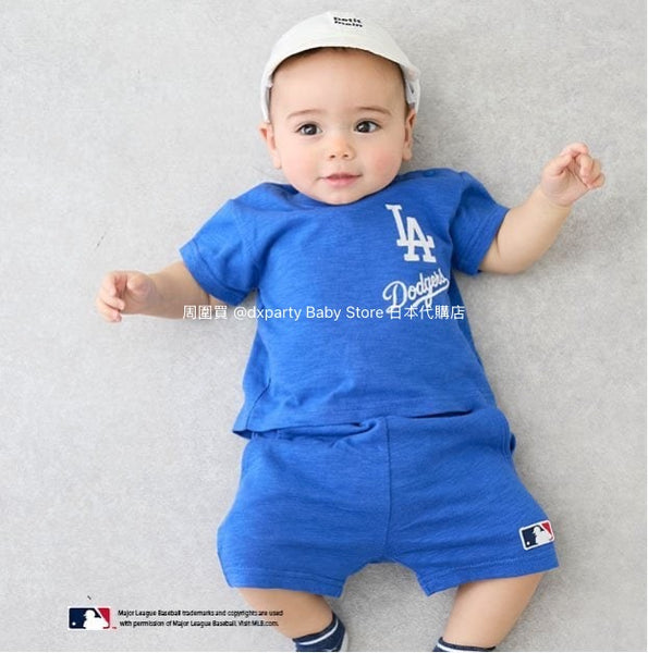 日本童裝 pe#main x MLB 兩件套裝 70-80cm 男童款/女童款 初生嬰兒 夏季 TOPS PANTS