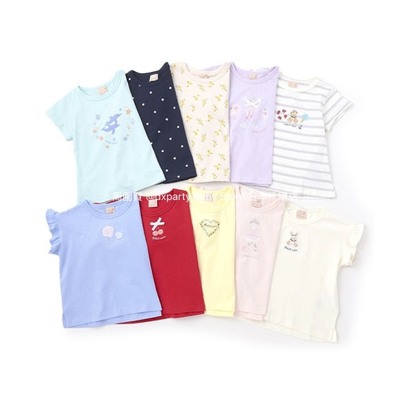 日本童裝 pe#main 可愛皺褶短袖上衣 80-130cm 女童款 夏季 TOPS