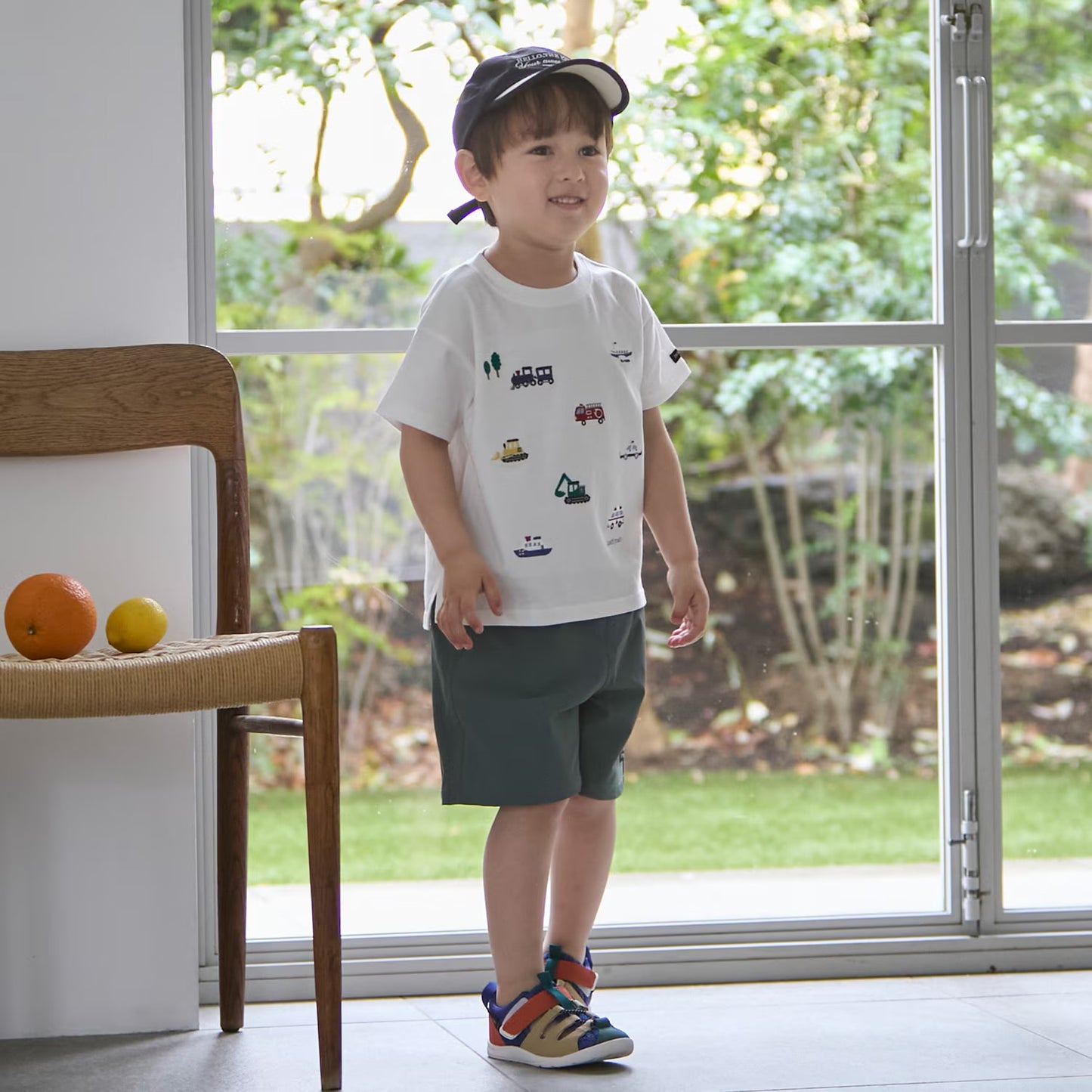 日本童裝 pe#main 接觸冷感 工作車刺繡短袖上衣 80-130cm 男童款 夏季 TOPS