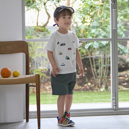 日本童裝 pe#main 接觸冷感 工作車刺繡短袖上衣 80-130cm 男童款 夏季 TOPS