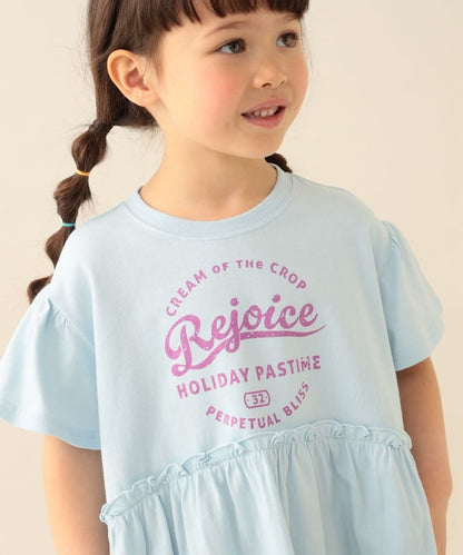 日本童裝 BE#AMS mini 印花皺褶上衣 90-140cm 女童款 夏季 TOPS