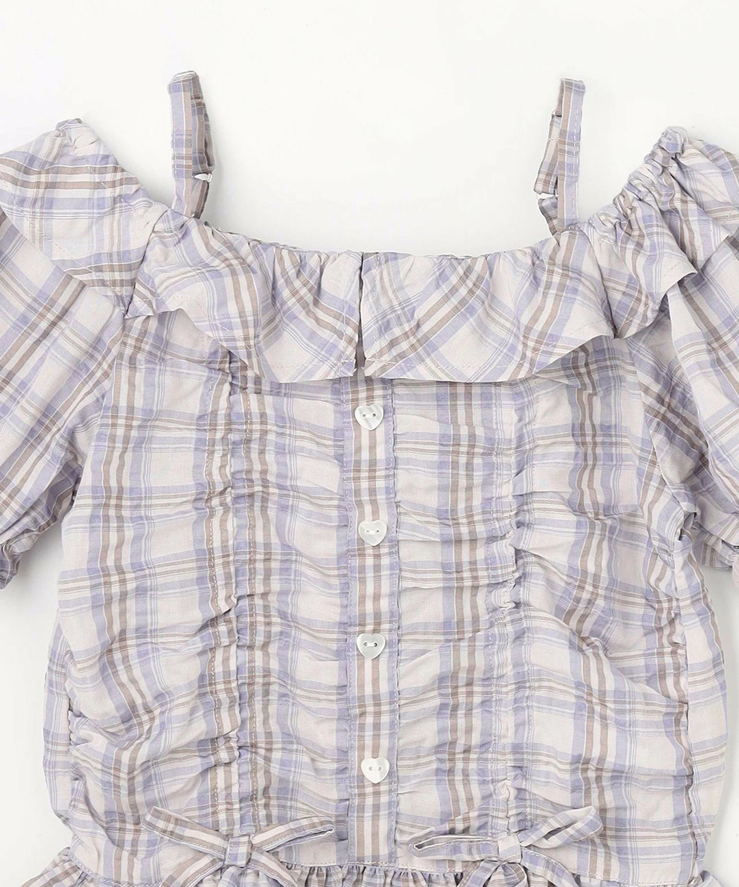 日本童裝 aF#a325 雙向格紋吊帶襯衫 110-160cm 女童款 夏季 TOPS