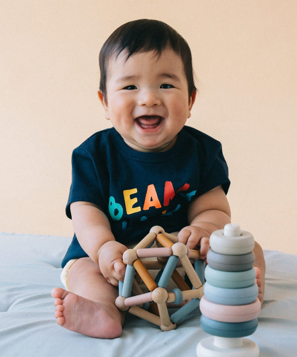 日本童裝 BE#AMS mini 微笑LOGO上衣 70-80cm 親子裝 男童款/女童款 初生嬰兒 夏季 TOPS