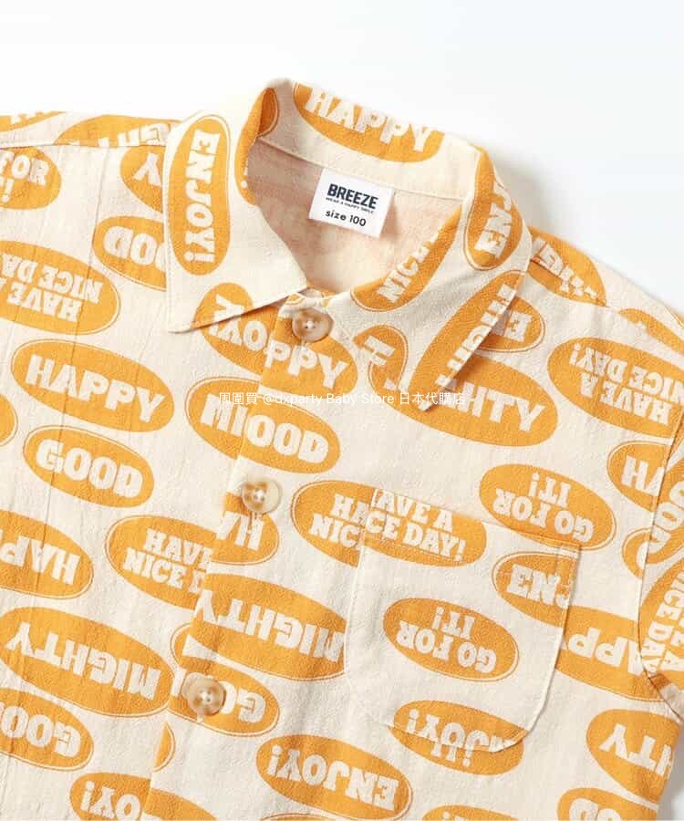Japanese children's clothing BREEZE printed shirt 90-140cm boys' summer TOPS 