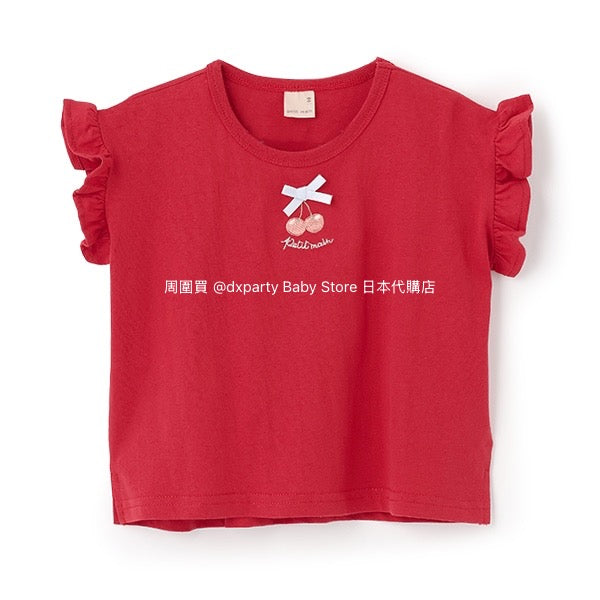 日本童裝 pe#main 可愛皺褶短袖上衣 80-130cm 女童款 夏季 TOPS