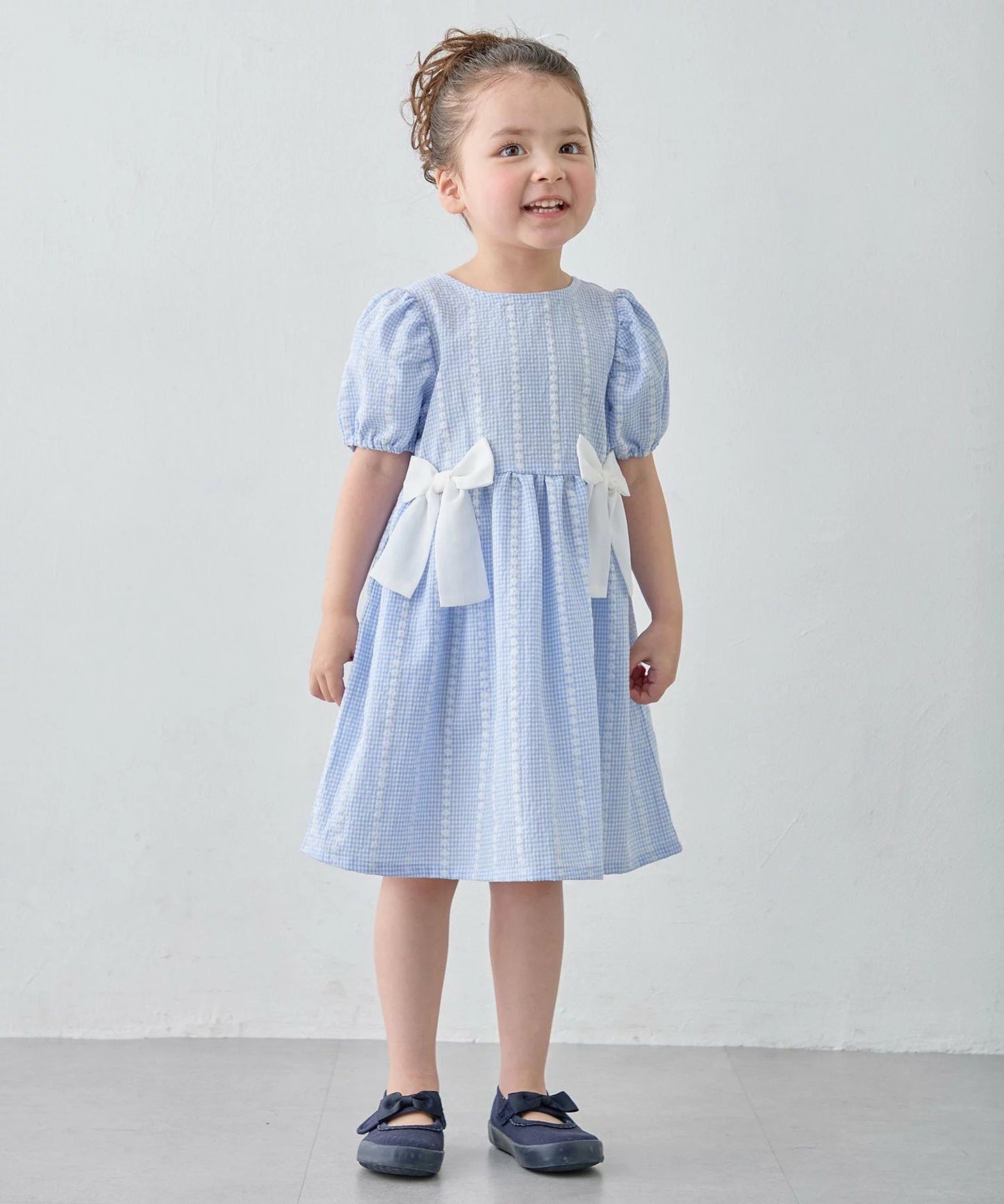 日本童裝 aF#a325 蝴蝶結連身裙 100-150cm 女童款 夏季 DRESSES 面試/宴會/表演