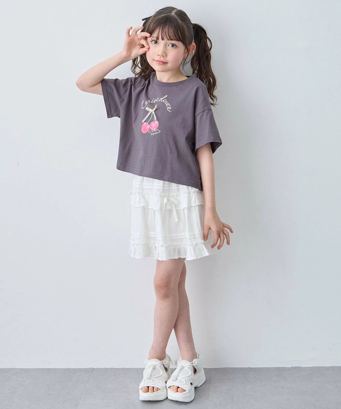 日本童裝 aF#a325 蝴蝶結皺皺短裙 110-160cm 女童款 夏季 SKIRTS