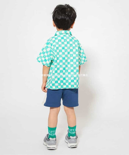 Japanese children's clothing BREEZE printed shirt 90-140cm boys' summer TOPS 