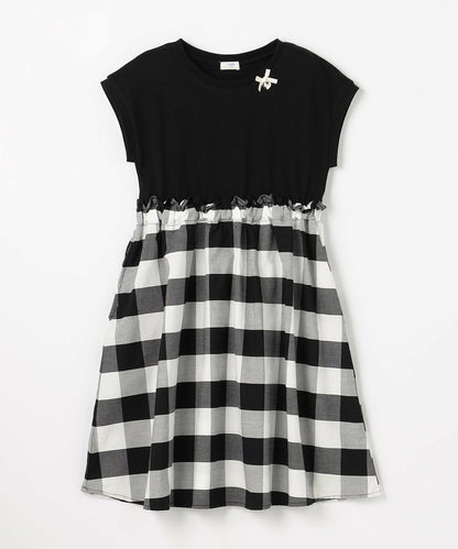 日本童裝 aF#a325 接觸冷感 拼接連身裙 90-150cm 女童款 夏季 DRESSES