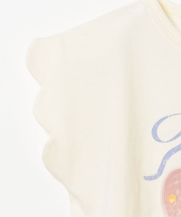 日本童裝 BE#AMS mini 士多啤梨荷葉邊上衣 90-150cm 女童款 夏季 TOPS