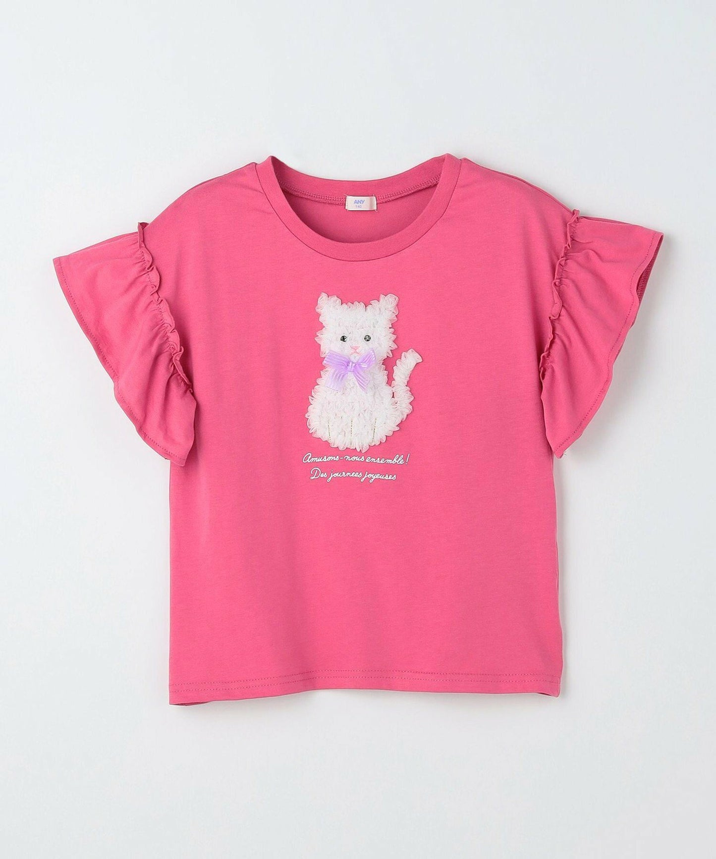 日本童裝 aF#a325 接觸冷感 毛毛印花上衣 90-150cm 女童款 夏季 TOPS