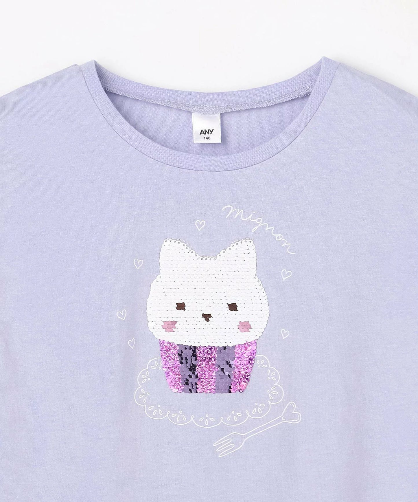 日本童裝 aF#a325 珠片印花上衣 100-150cm 女童款 夏季 TOPS