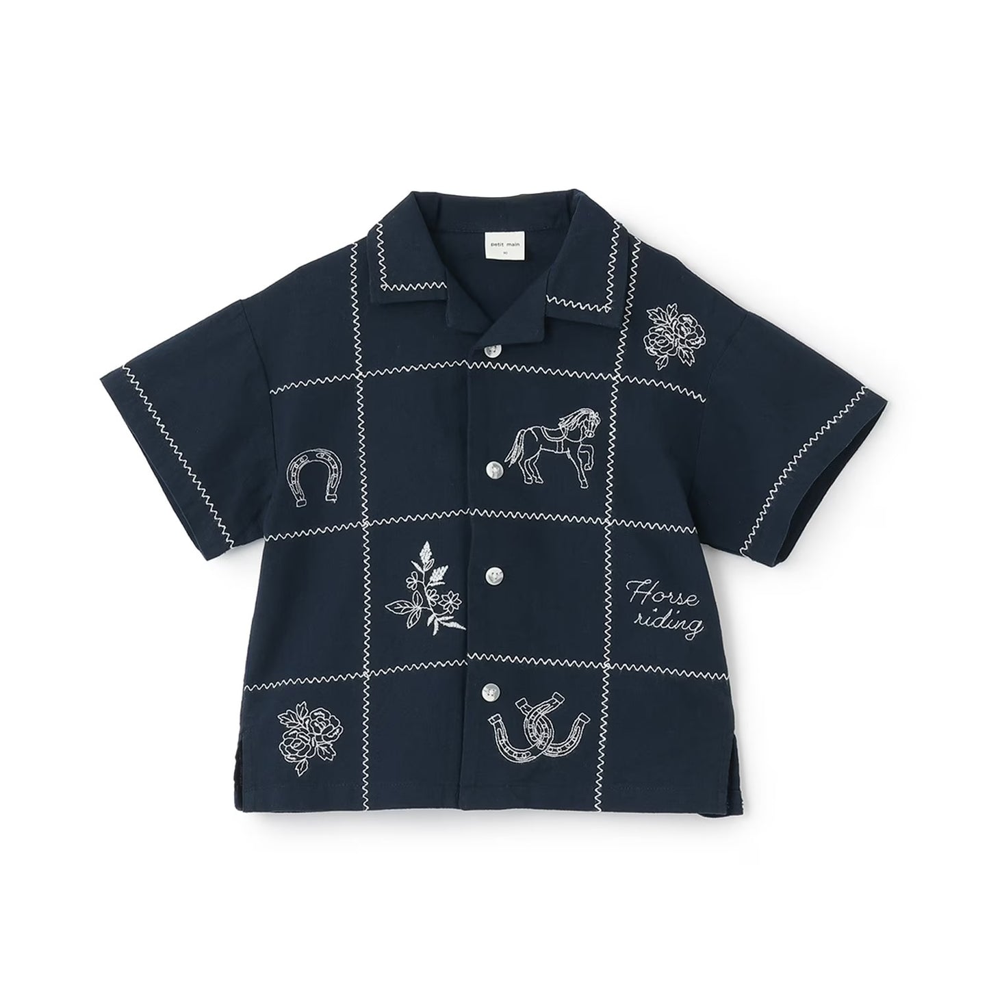 日本童裝 pe#main 印度棉圖案刺繡襯衫 80-130cm 男童款 夏季 TOPS