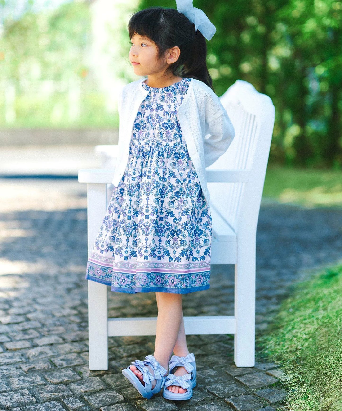 日本童裝 aF#a325 接觸冷感 全印花連身裙 90-140cm 女童款 夏季 DRESSES