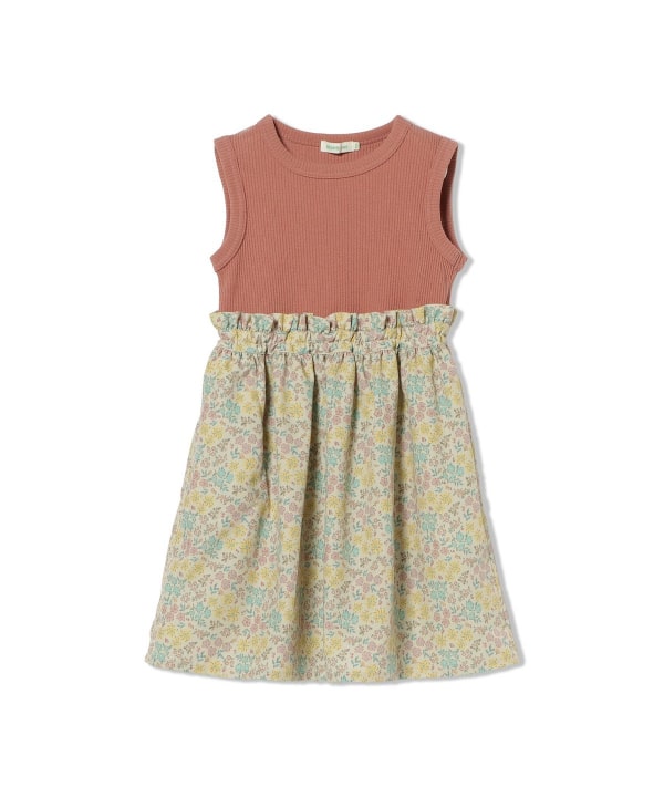 日本童裝 BE#AMS mini 碎花拼接無袖連身裙 90-150cm 女童款 夏季 DRESSES