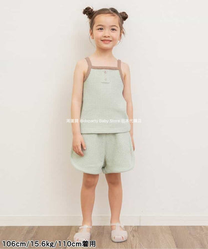 Japanese children's clothing BREEZE waffle camisole top 80-140cm girls summer TOPS 