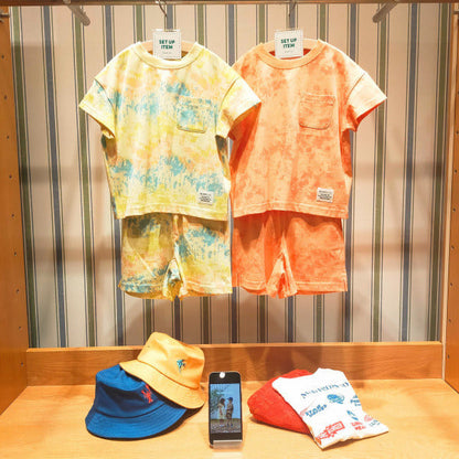 日本童裝 BE#AMS mini 扎染印花兩件套裝 90-150cm 男童款 夏季 TOPS PANTS