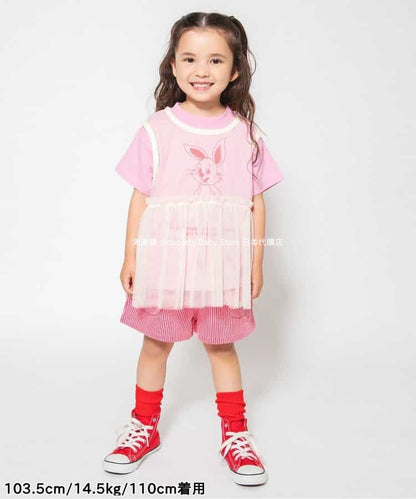 Japanese children's clothing BREEZE chiffon vest top 80-140cm girls summer TOPS 
