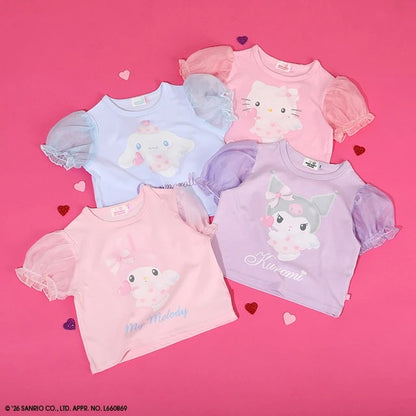 日本童裝 BDL x Sanrio 泡泡袖印花上衣 90-140cm 女童款 夏季 TOPS