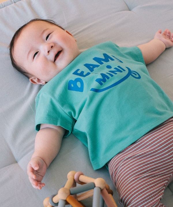 日本童裝 BE#AMS mini 微笑LOGO上衣 70-80cm 親子裝 男童款/女童款 初生嬰兒 夏季 TOPS