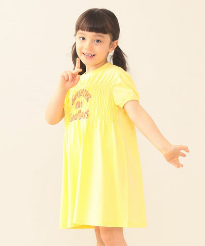 日本童裝 BE#AMS mini  抽皺收腰連身裙 90-140cm 女童款 夏季 DRESSES