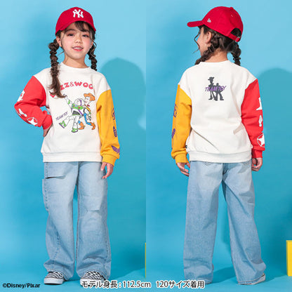 Japanese BDL x Disney Toy Story two-tone sleeve sweatshirt 90-140cm boys/girls spring/summer TOPS 