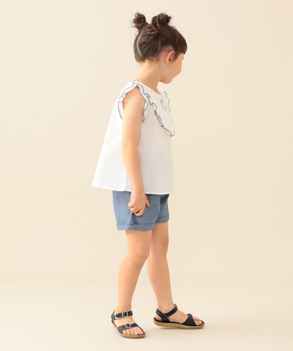 日本童裝 BE#AMS mini 刺繡荷葉邊上衣短褲兩件套裝 90-150cm 男童款 夏季 TOPS PANTS