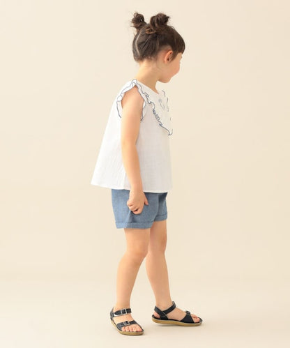 日本童裝 BE#AMS mini 刺繡荷葉邊上衣短褲兩件套裝 90-150cm 男童款 夏季 TOPS PANTS