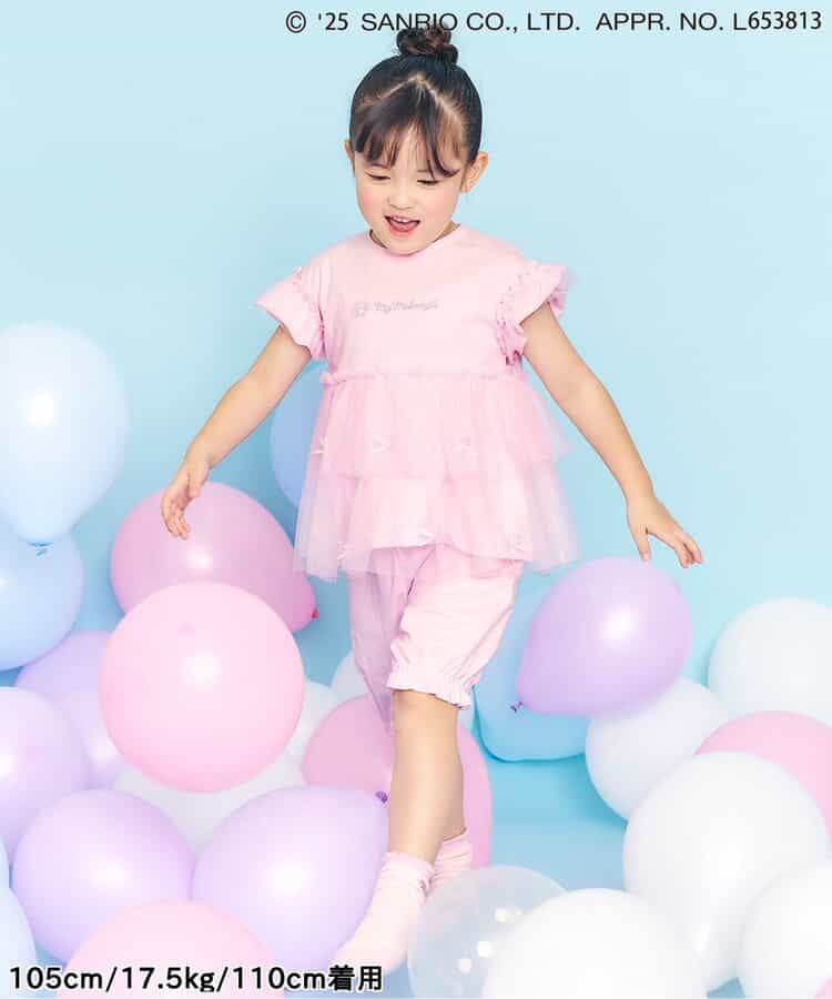 Japanese Ampersand x Sanrio Bow-knot Tulle Two-Piece Set (80-140cm) for Girls Spring TOPS PANTS (Other Brands) 