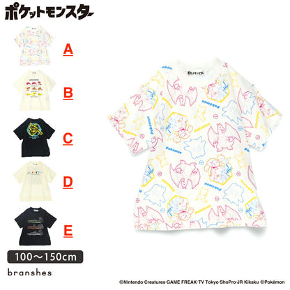 Japanese Children's Clothing Branches x Pokemon Print Tops (100-150cm) for Boys/Girls Summer 