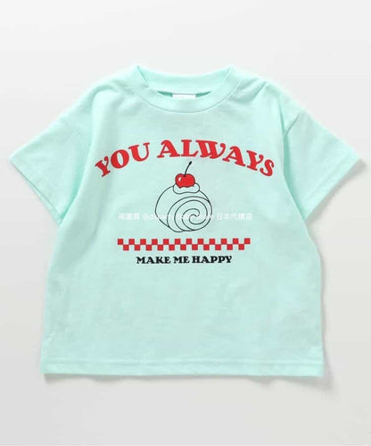 Japanese children's clothing BREEZE printed tops 80-140cm boys/girls summer TOPS 