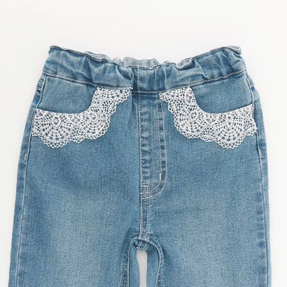 日本童裝 pe#main 蕾絲口袋牛仔長褲 80-130cm 女童款 夏季 PANTS