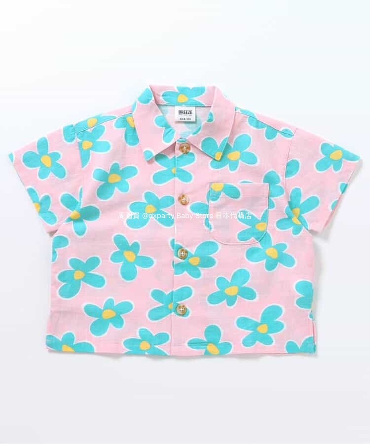 Japanese children's clothing BREEZE printed shirt 90-140cm boys' summer TOPS 