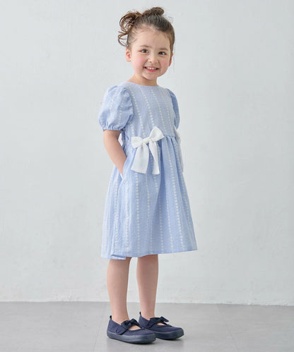 日本童裝 aF#a325 蝴蝶結連身裙 100-150cm 女童款 夏季 DRESSES 面試/宴會/表演