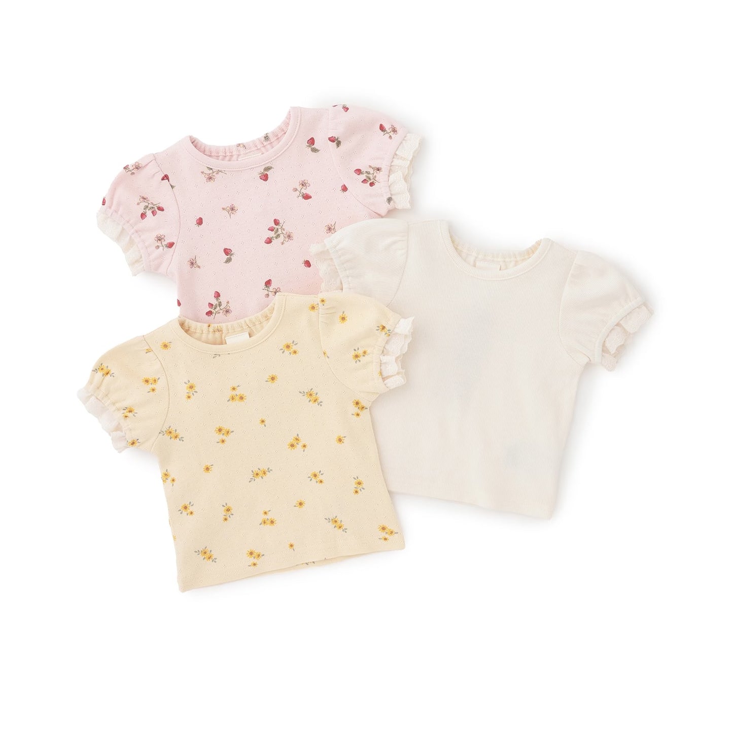 日本童裝 pe#main 蕾絲袖上衣 70-80cm 女童款 初生嬰兒 夏季 TOPS