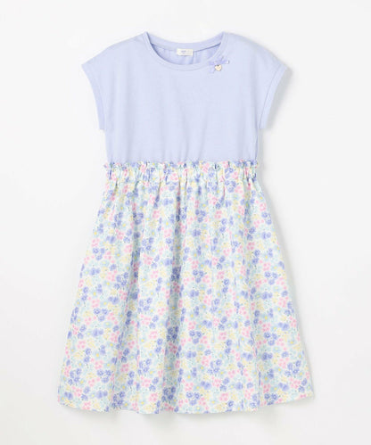 日本童裝 aF#a325 接觸冷感 拼接連身裙 90-150cm 女童款 夏季 DRESSES